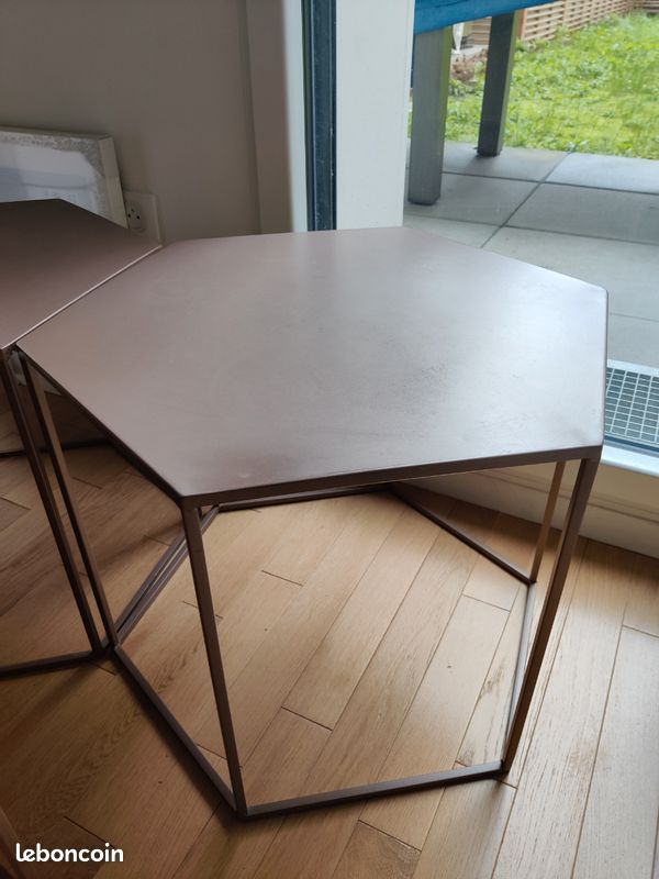 Tables basses hexagonales metal (image 3)