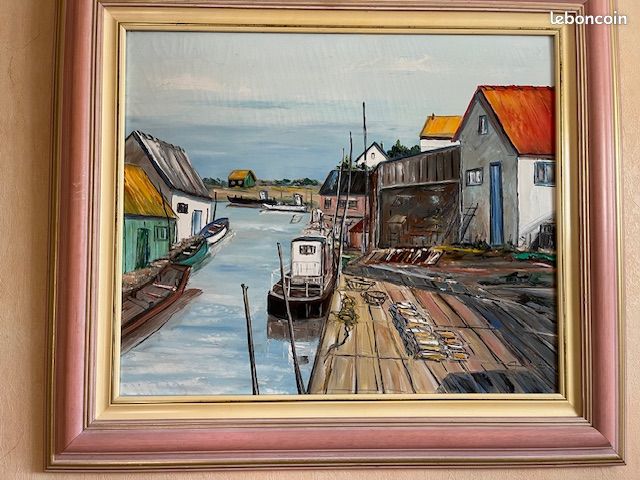 Huile sur toile Claude Gourlet Port breton (image 3)