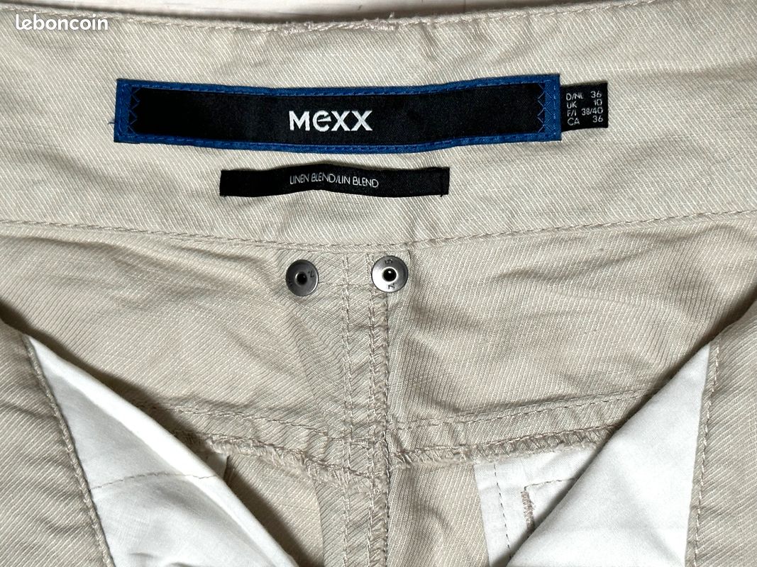 Pantalon femme beige Mexx en lin/coton T38/40 - TBE (image 8)