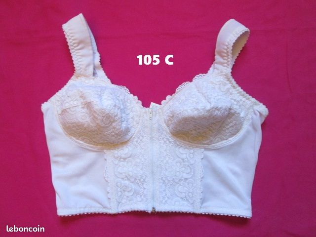Bustier Dentelle Triolet Taille XL (105/120) Bonnet D – Beige, Neuf Avec étiquettes