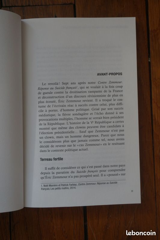 Livre Le cas Zemmour - Noël Mamère et Patrick Farbiaz - politique - élections - droite (image 5)