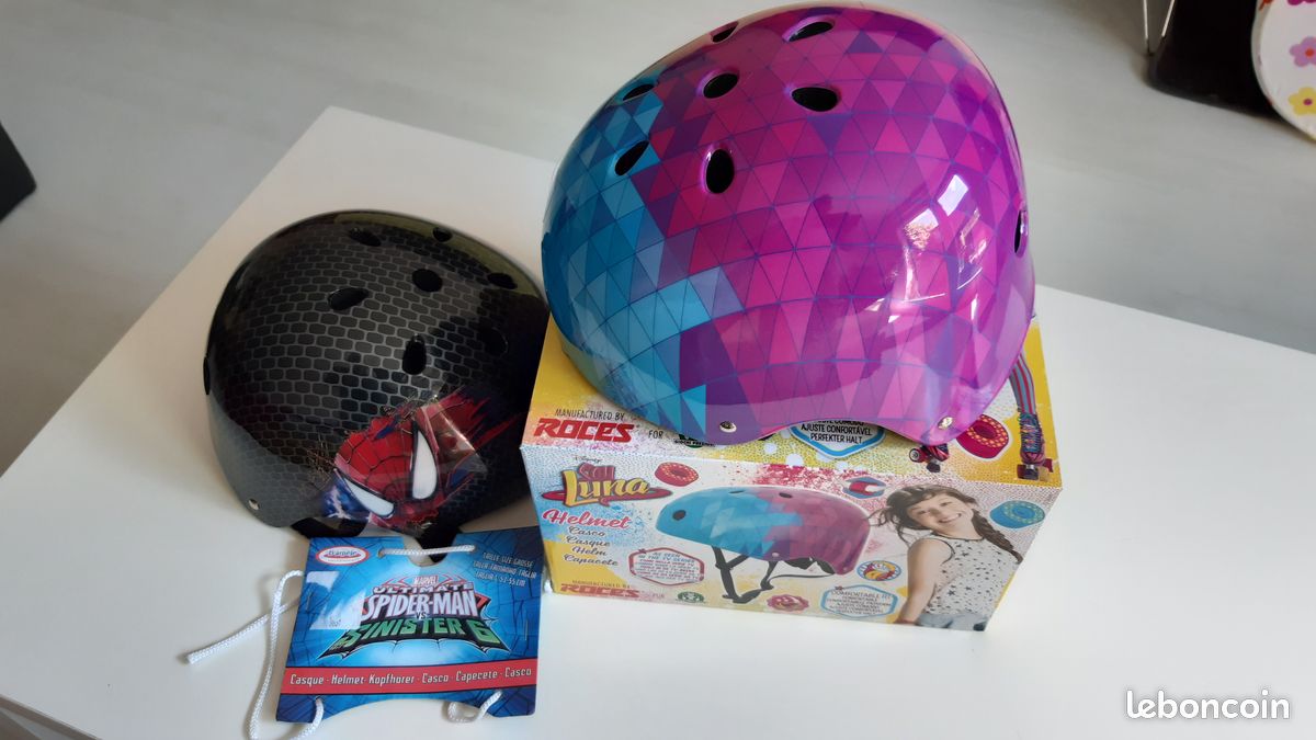 Casques enfants vélo, trottinette, roller, skate-board Spiderman et Soy Luna (garçon et fille) (image 1)