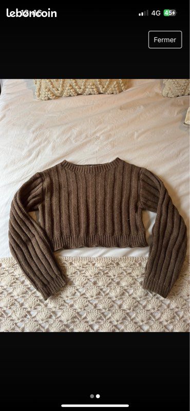 Pull Zara Marron en maille (image 1)