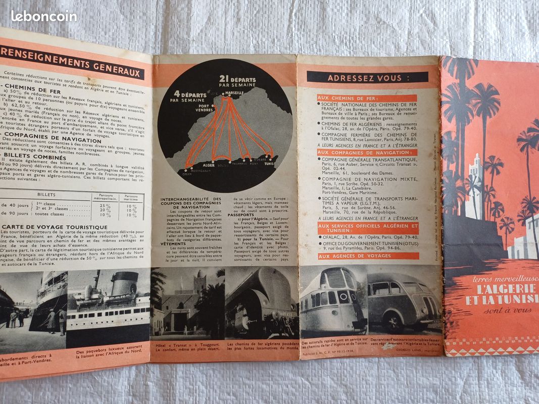 Publicité touristique pour l’Algérie et la Tunisie 1938 (image 5)