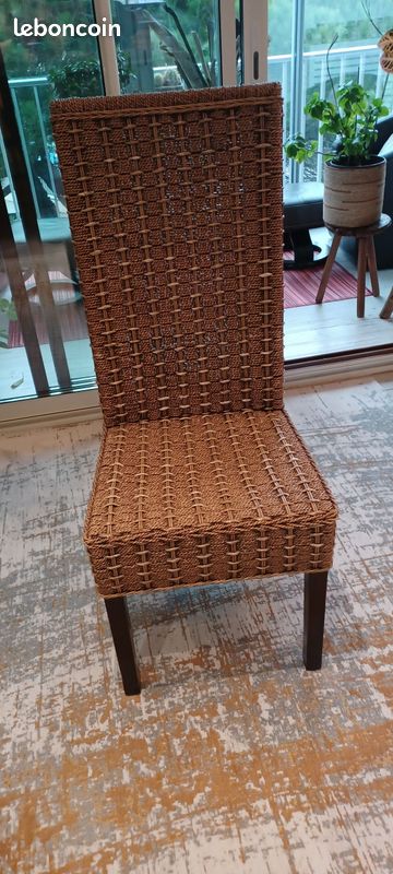 4 chaises en feuilles de bananier tressées (image 1)