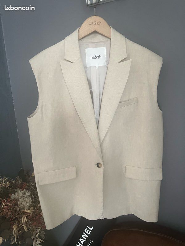 Blazer oversize sans manches beige Joan ba&sh Vêtements