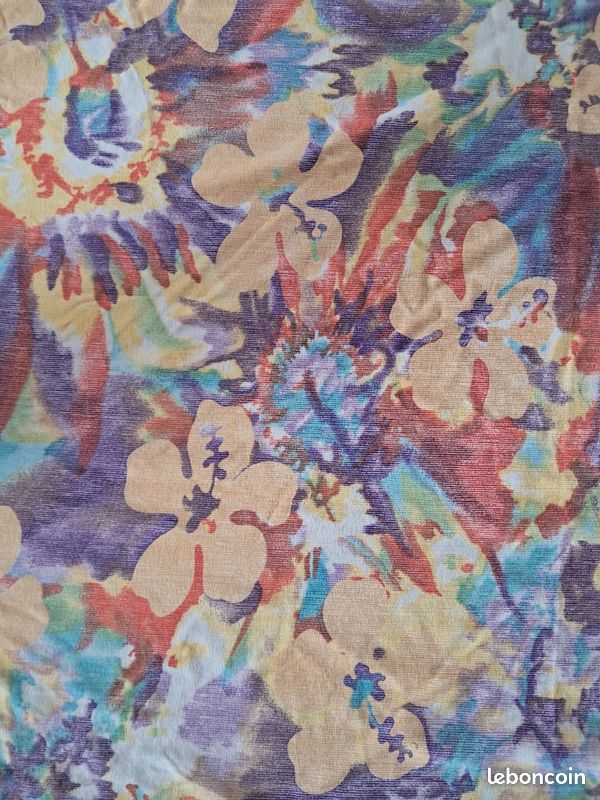 Beau Coupon De Tissu Extensible Multicolore - Pour Tenture, Vêtements, Création