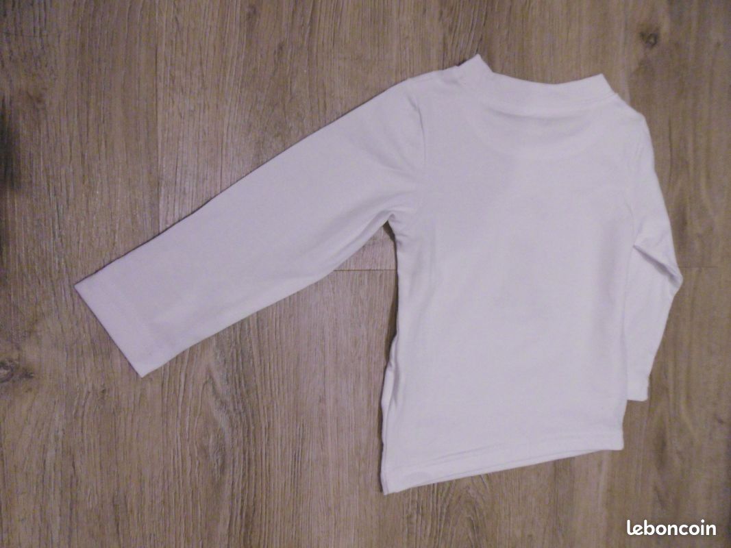T-shirt 3 mois manches longues blanc neuf (image 4)