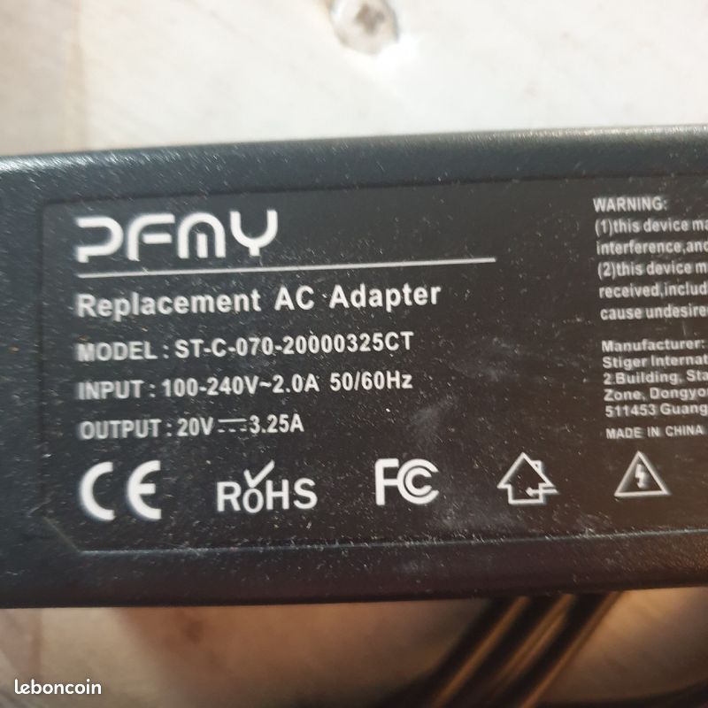 Chargeur ordinateur lenovo st c 070 (image 2)