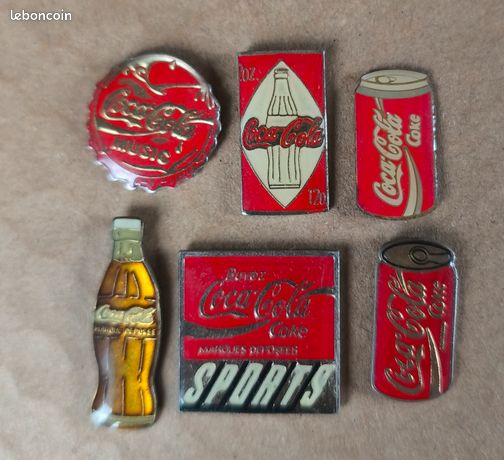 Coca-Cola - Beau pin's , Coca Cola , verso doré quadrillé , signé LTO Paris