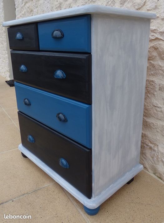 Commode 5 tiroirs en pin massif (image 6)
