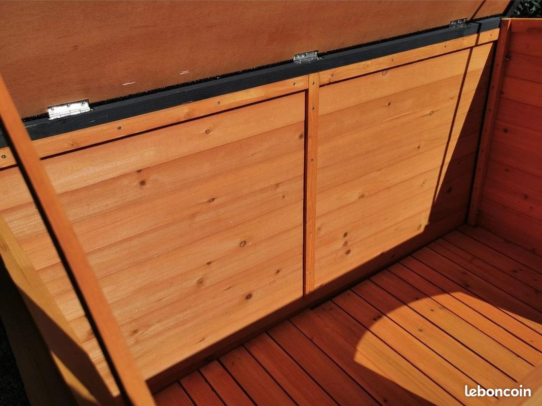 Niche XXL toit shingle noir grande niche bois avec toit shingle noir (image 3)