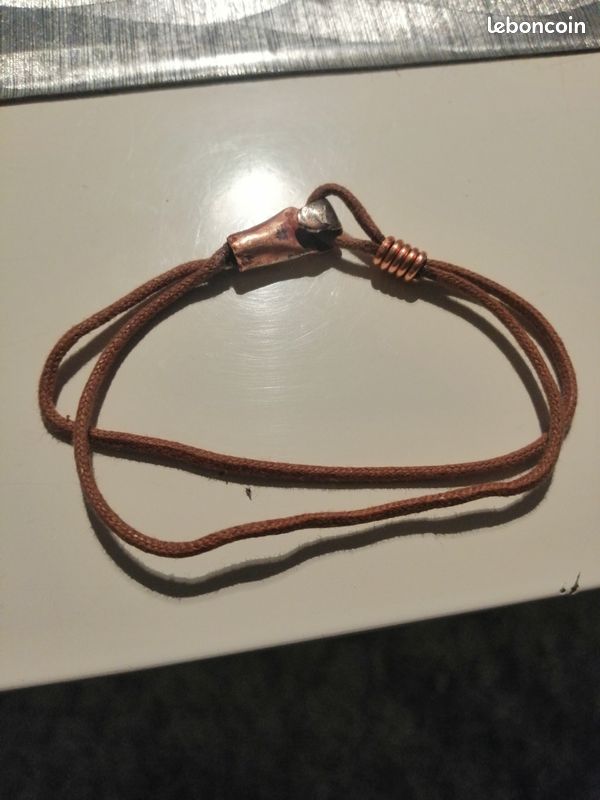 Bracelet cordon attache cuivre 19 cm (image 1)