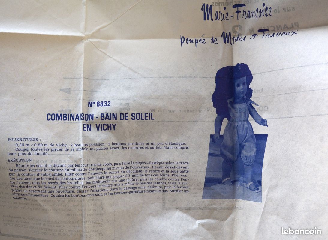 Patron Modes Et Travaux Décembre 1984 - Chemise Et Culotte Pour Enfants 2,4,6 Ans