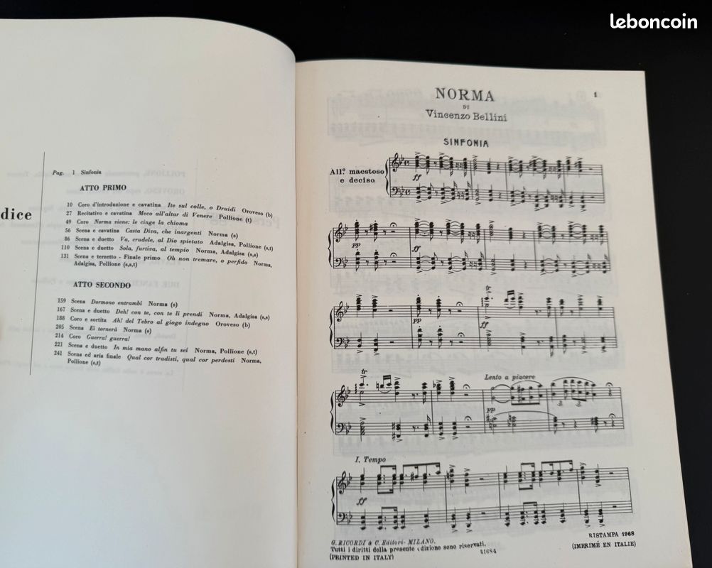 Partition Bellini Norma vintage (image 3)