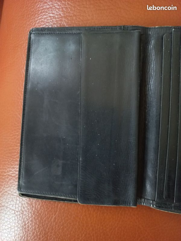 Portefeuille en lézard noir vintage 1960 (image 2)