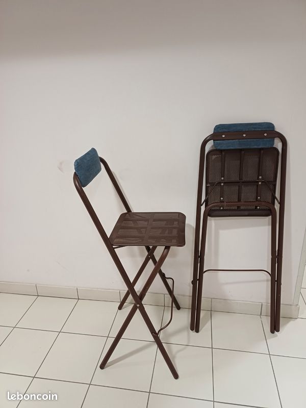 Chaise haute de bar pliante et non pliable en métal (image 10)