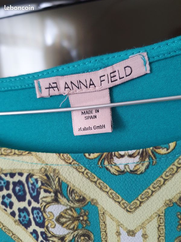 Tee shirt Anna Field vert avec motifs bi matière (image 4)