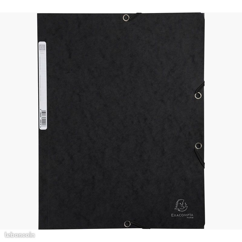 Chemise à élastique 3 rabats - A4 - Noir - Exacompta (image 1)