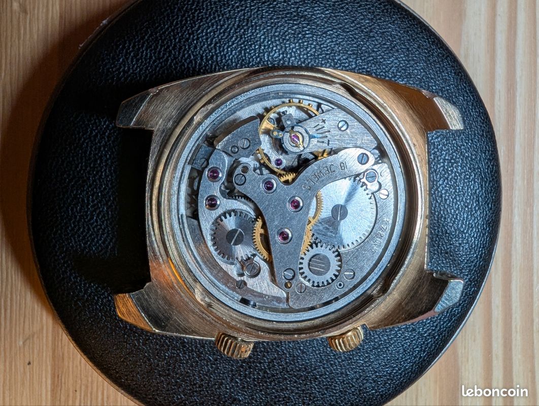Montre Mécanique Homme Poljot Vintage Années 80 - Réf. 62232 - Boîtier Argenté, Bracelet Cuir Noir