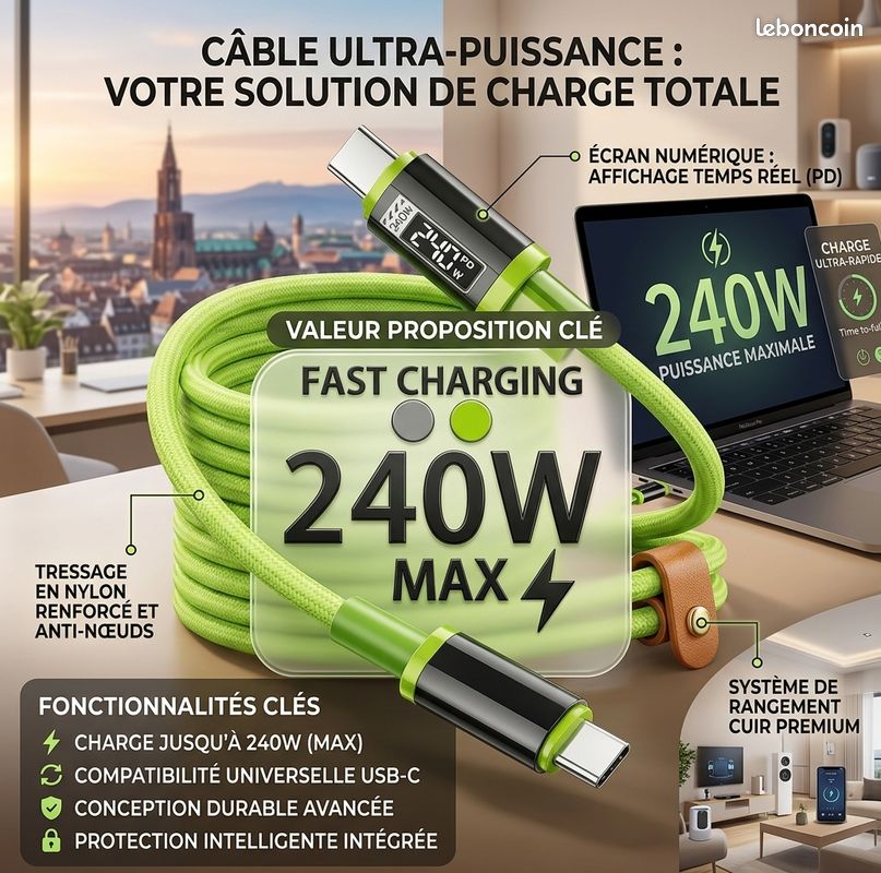 Câble 240W Usb-C à Usb-C (image 1)