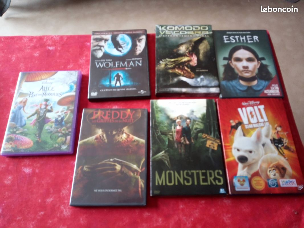 Dvd alice au pays des merveilles,freddy,wolman,monsters,volt,esther,komodo,momie,la nuit du muse etc (image 1)