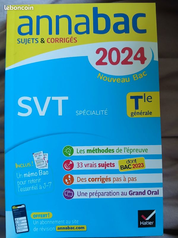 Annales annabac 2024 SVT Hatier (image 1)