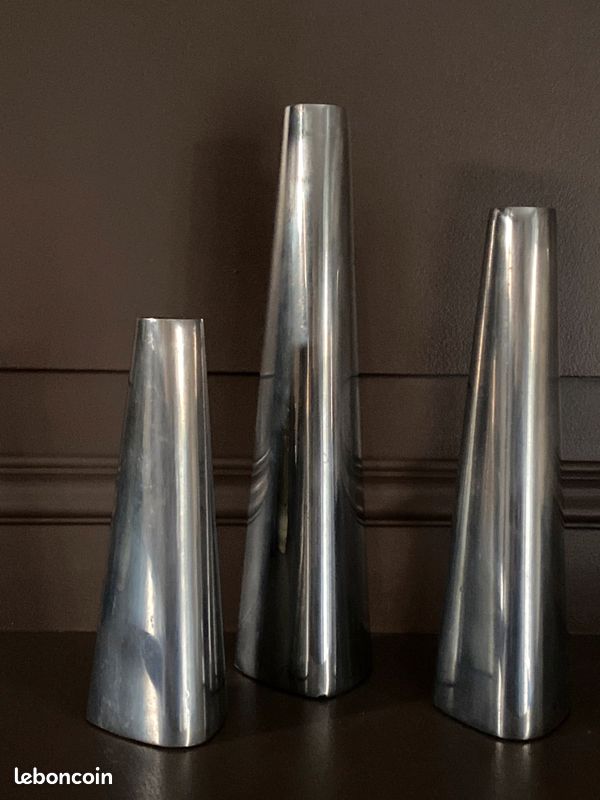 Bougeoirs aluminium vintage