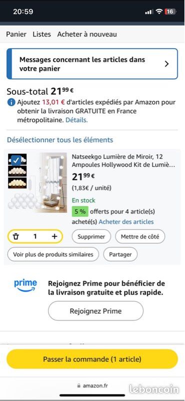 Miroir IKEA avec éclairage personnalisé (image 3)