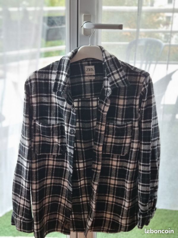 Surchemise à carreaux Noir blanc Zara Vêtements