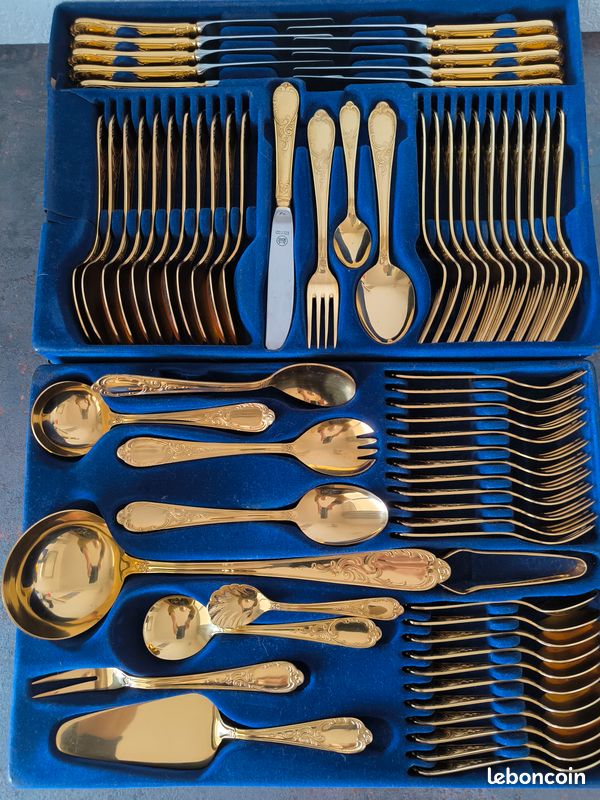 Ménagère Solingen Modèle Wien - 70 Couverts Plaqués Or 23/24 Carats - Occasion