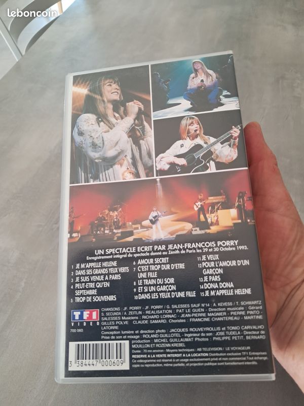 Cassette VHS Hélène Zénith concert intégral année 1990 (image 3)