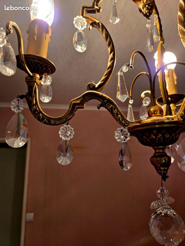 Lustre ancien avec pampilles (image 3)