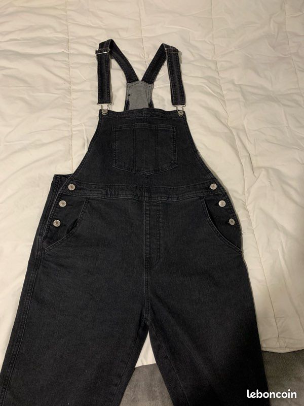 Salopette En Denim Extensible Pour Femme - Coupe Droite, Bretelles Réglables