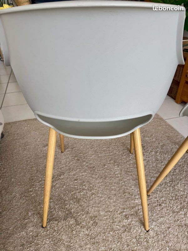 Lot de 2 chaises scandinaves gris flair avec accoudoir un (image 4)