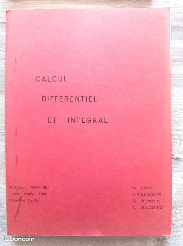 Lot Mathématiques INSA Lyon - 1er Cycle (FIMI) début années 1980 (image 10)