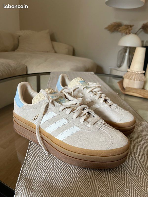 adidas gazelle silver green womens Adidas Gazelle Bold Wonder White Clear Sky  LOCKERSTREET