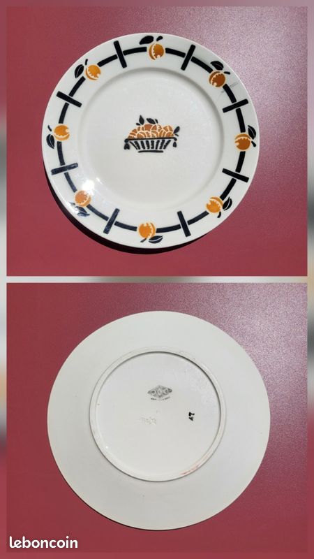 Lot de 6 assiettes plates dépareillées orange/marron - Badonviller - Villeroy & Boch - HBCM - Longwy (image 7)