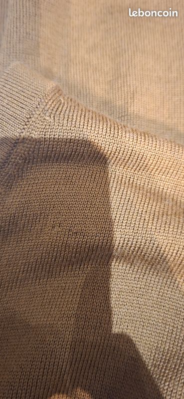Pull Col V GALERIES LAFAYETTE en Laine Marron taille 38. 9559 (image 5)