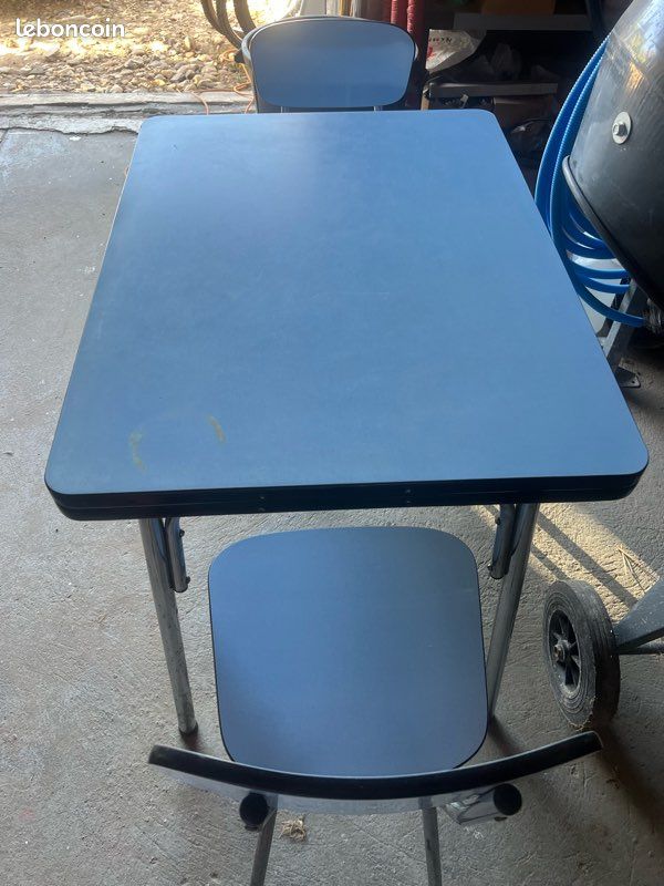 Table Formica vintage années 50/60 + 2 chaises assorties (image 1)