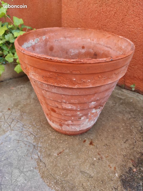 Jardinière pot de fleur plante en terre cuite vintage (image 2)