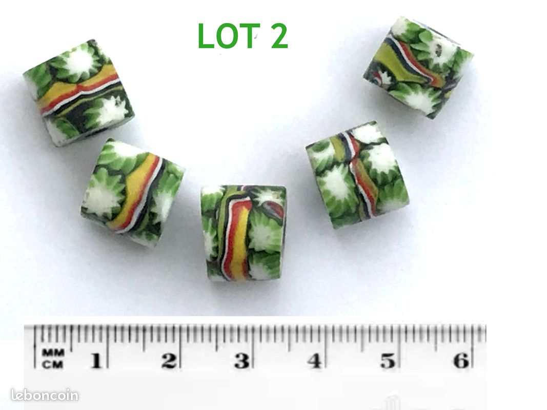 Lot De Perles Africaines Anciennes En Pâte De Verre - Occasion, Idéal Pour Création Bijoux