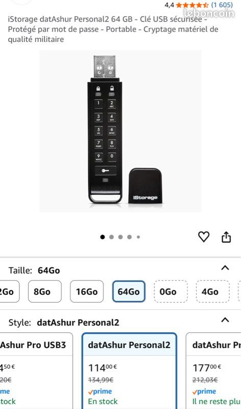 datAshur PRO2 4 Go - Clé USB sécurisée - Certifié FIPS 140-2