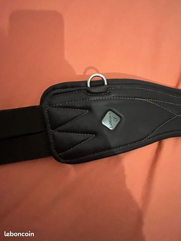Ceinture Longue LeMieux Arika Profilée Cuir Anatomique Noir/marron 100-140cm