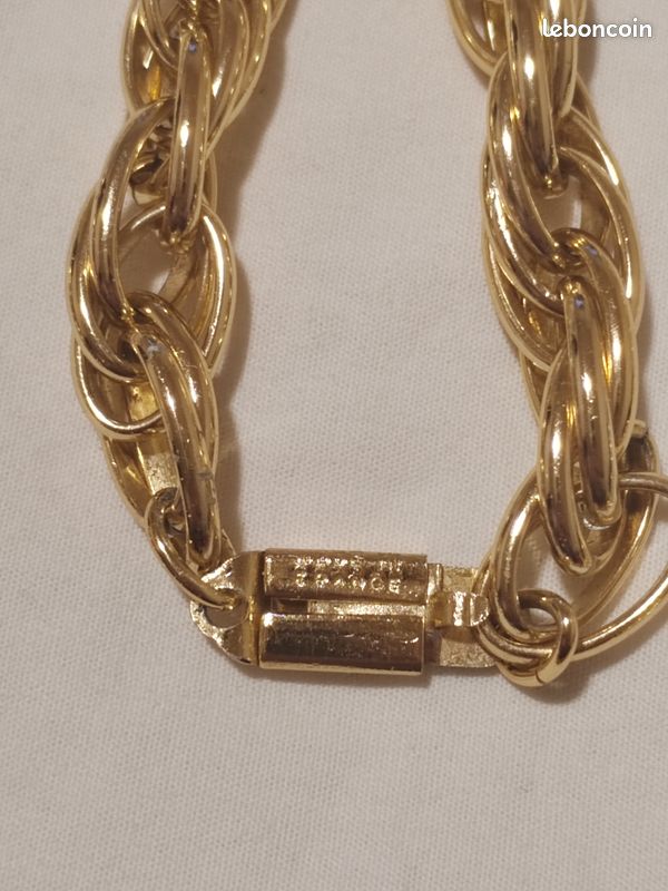 Collier Vintage Doré - Bijou Ancien En Métal Doré
