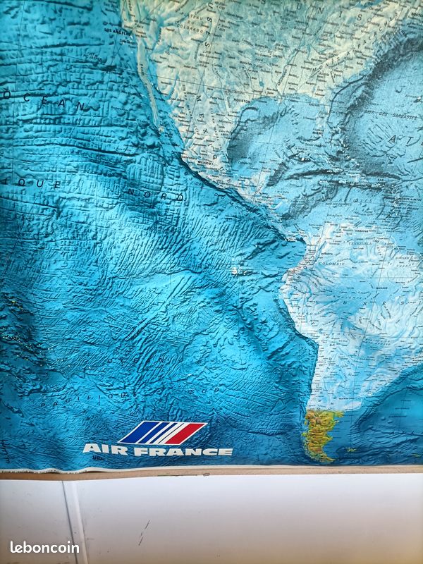 Planisphère mural Air France signé M.MOREL (image 9)