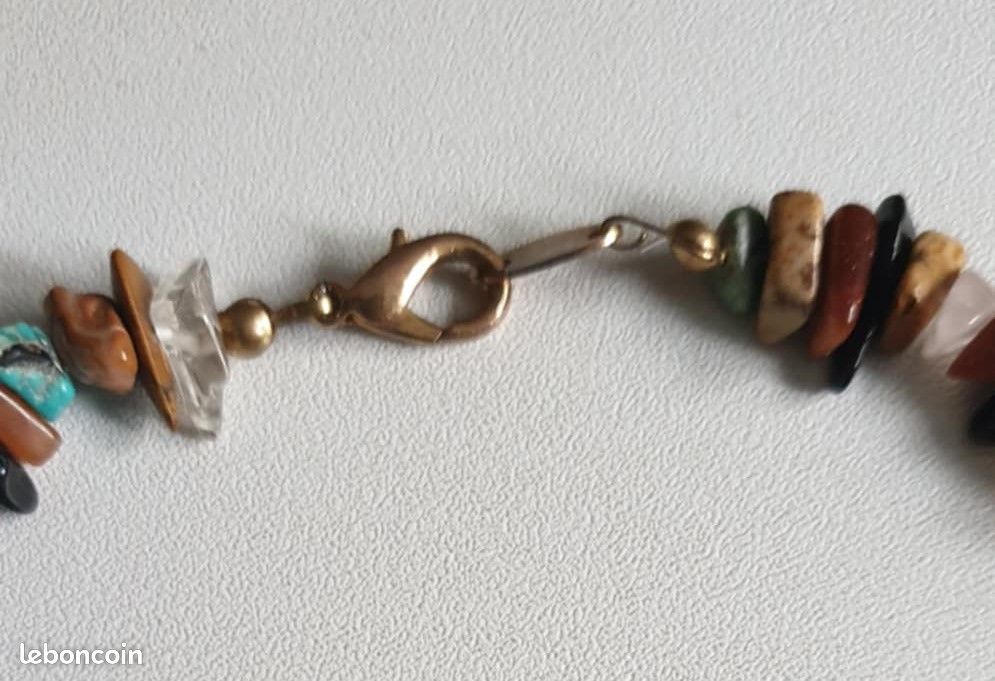 Collier Pierres Naturelles Quartz Orange - Superbe Occasion