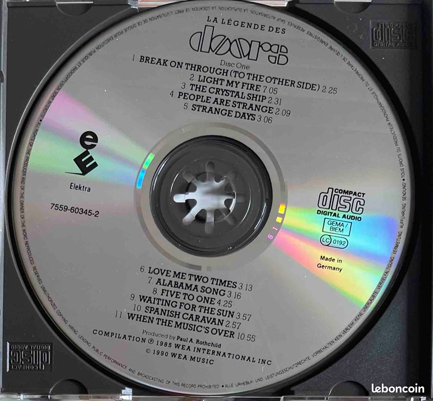 â„đŒ2CD đșđž The Doors (La LĂ©gende) âž 1985 (image 2)