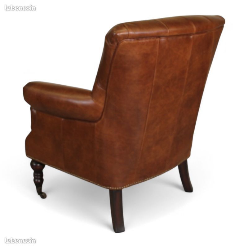 Fauteuil en Cuir Vintage capitonné Neuf (image 4)