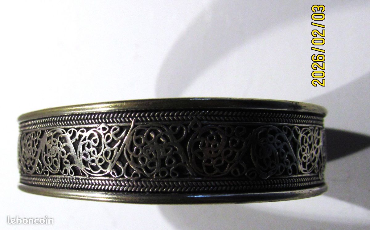 Gros Bracelet Homme/femme Métal Argenté - Style Années 90 - Fermoir Toggle